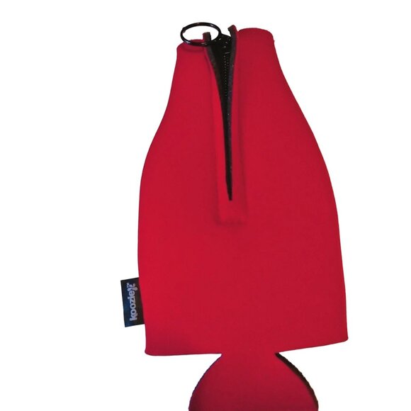Koozie Bottle Cooler Red Zipper Party Summer Boat Drinks Red SPR - Picture 2 of 4